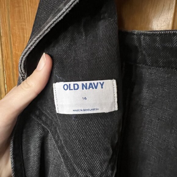 Old Navy Women's Overalls Black 14 Side Button Down Full Length Straight Leg - Picture 8 of 8